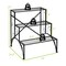 Black 3-Tier Iron Plant Stand Ladder Shelves for Indoor Outdoor Plants